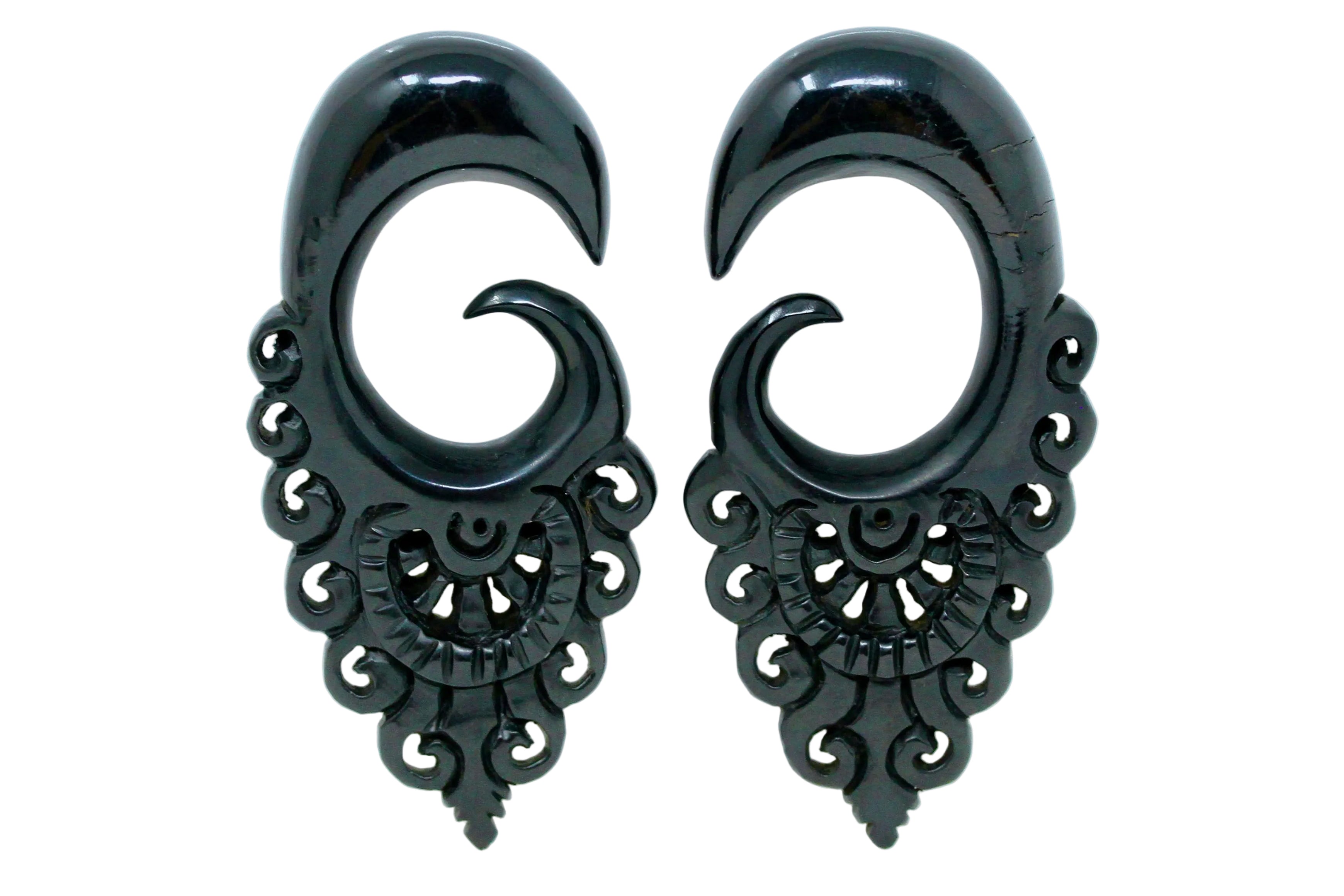 Horn Stretched Plug Earrings (Pair) - B035 – Two Feather Plugs