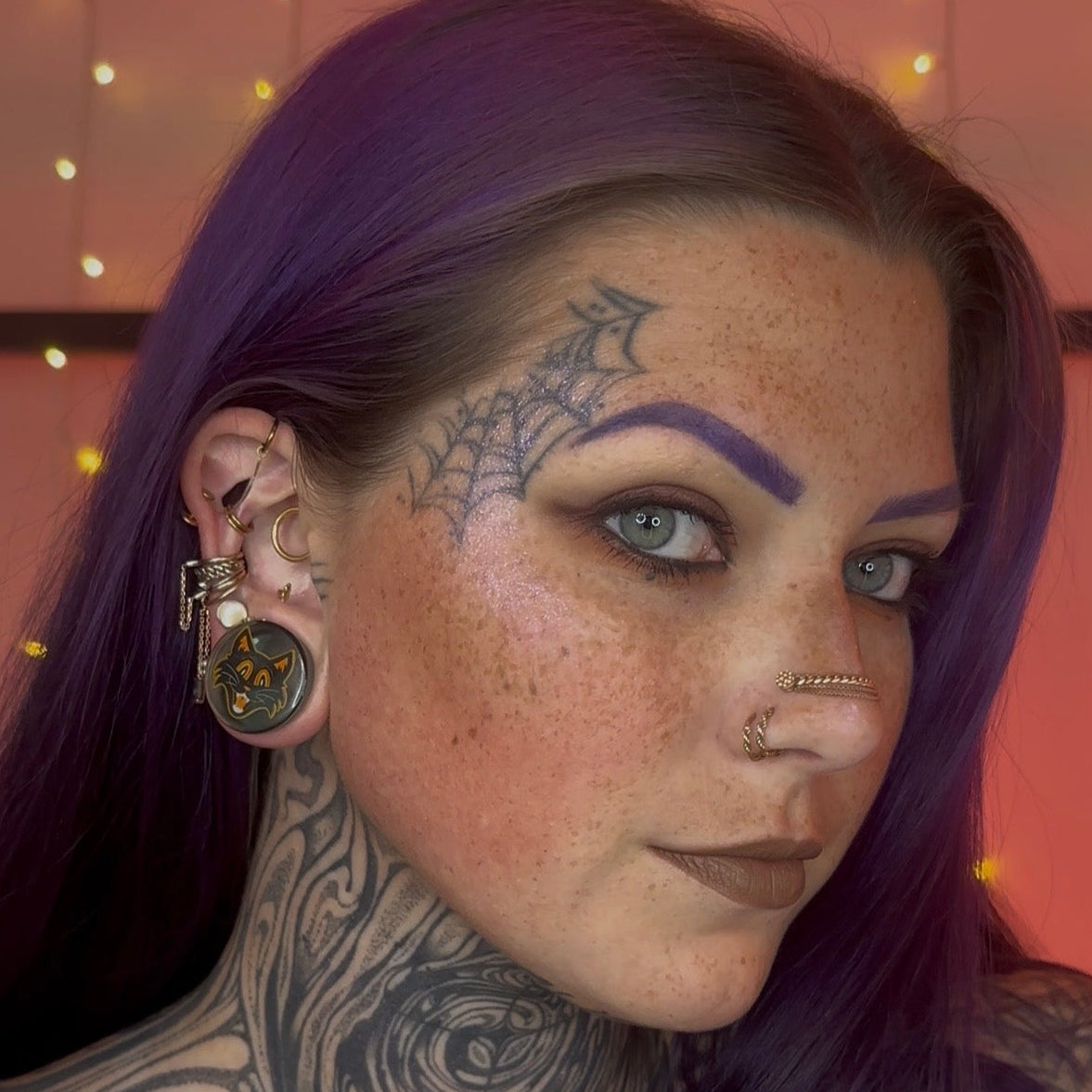 Vintage Spooky Cat Glass Plugs (Pair) - G077