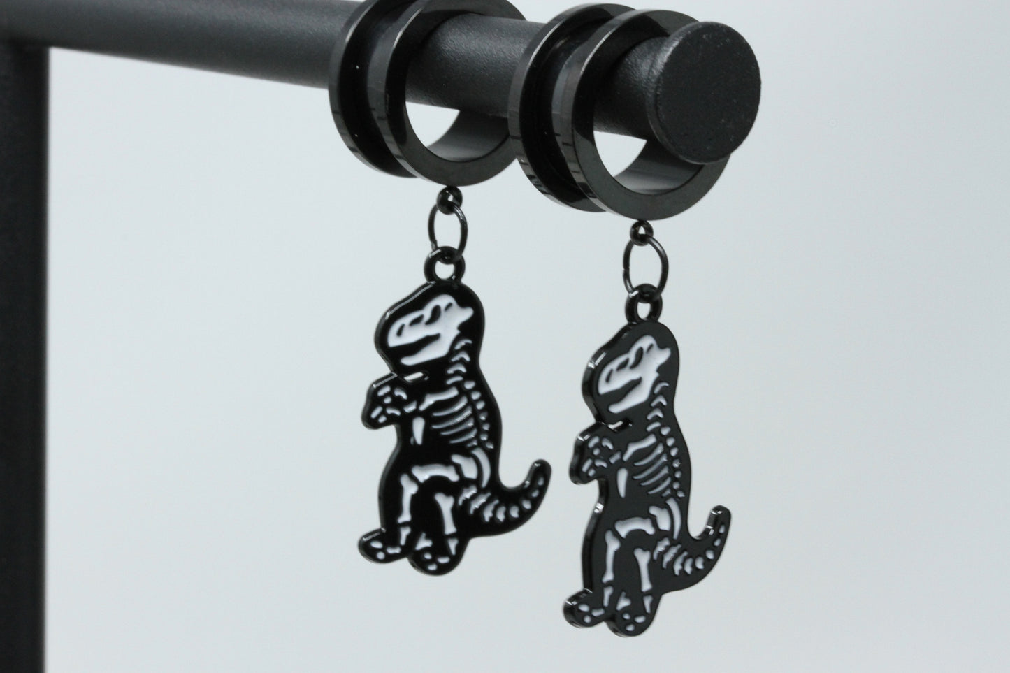 Skeleton T-Rex Stainless Steel Danglers (Pair) - TF118