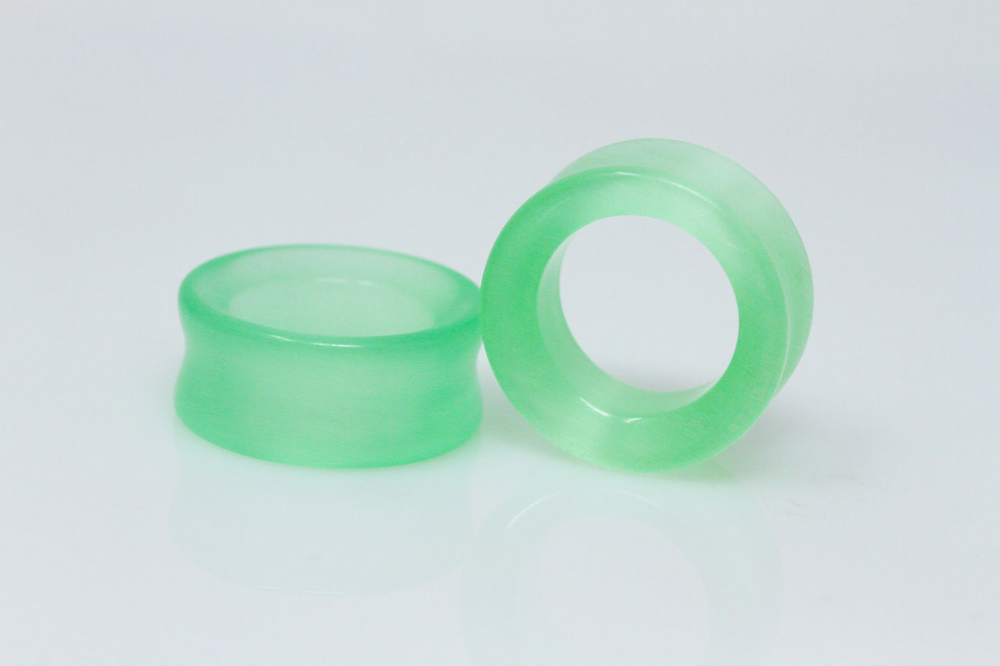 Green Cats Eye Tunnels (Pair) - PH183