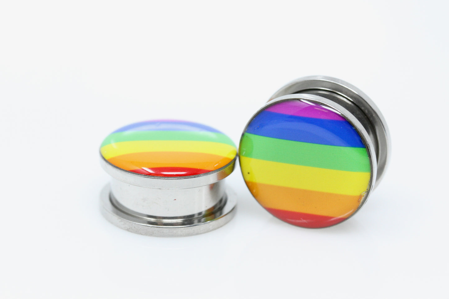 Pride Plugs Stainless Steel Plugs - Screw on Plugs (Pair) - PSS160