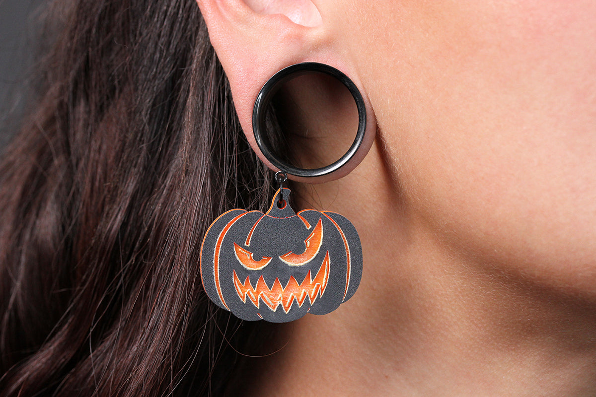 Rotten Pumpkin Stainless Steel Danglers - (Pair) - TF111