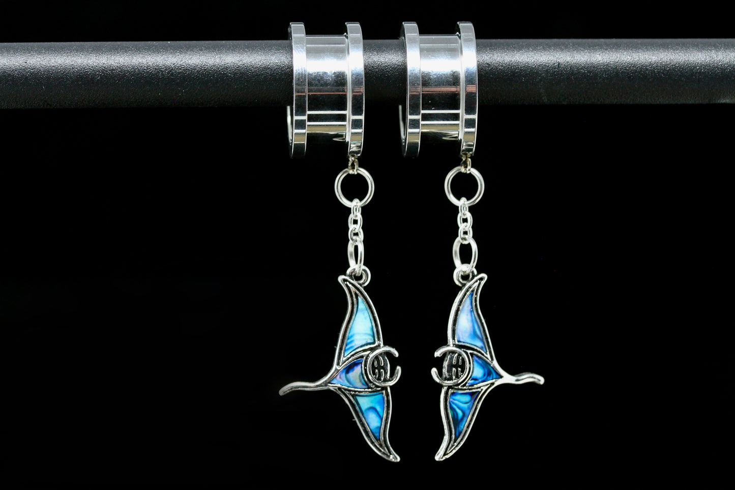 Manta Ray Stainless Steel Danglers - (Pair) - TF156