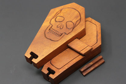 Coffin secret puzzle box - Hand Carved Wood Box