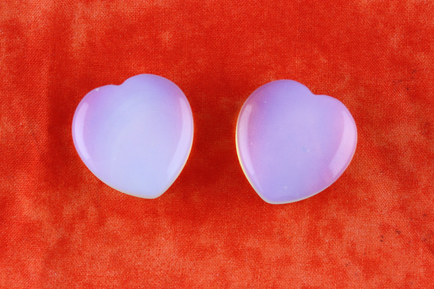 Heart Shaped Opalite Plugs - Pair 1
