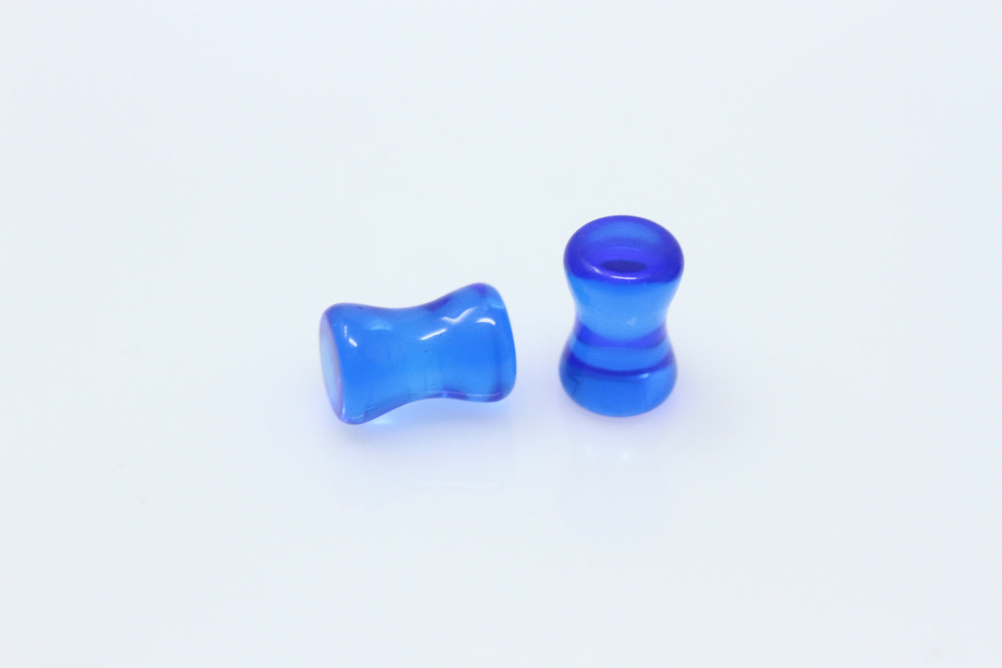 Blue Glass Plugs - Pair 3
