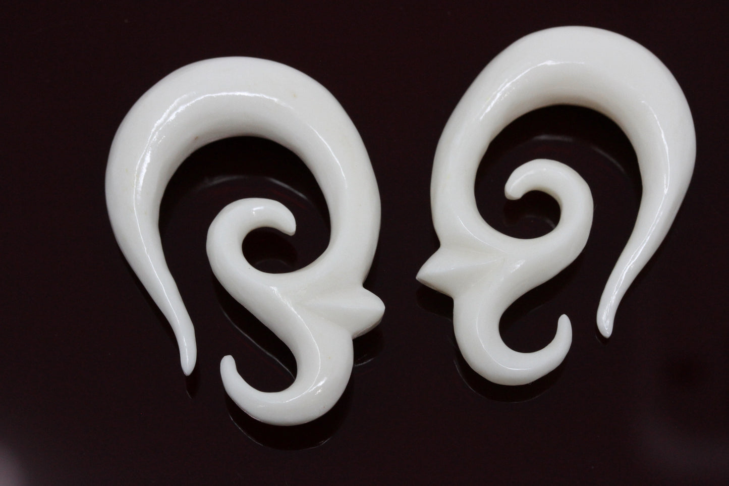 Bone Tribal Hanger Plugs - Pair 5
