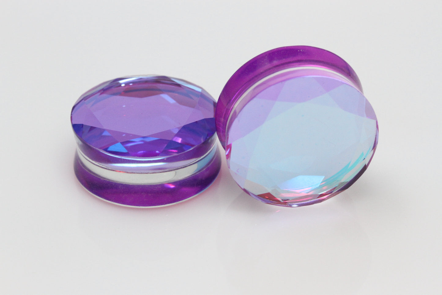 Princess Gem Faceted Cut Plugs - (Pair) - PH94