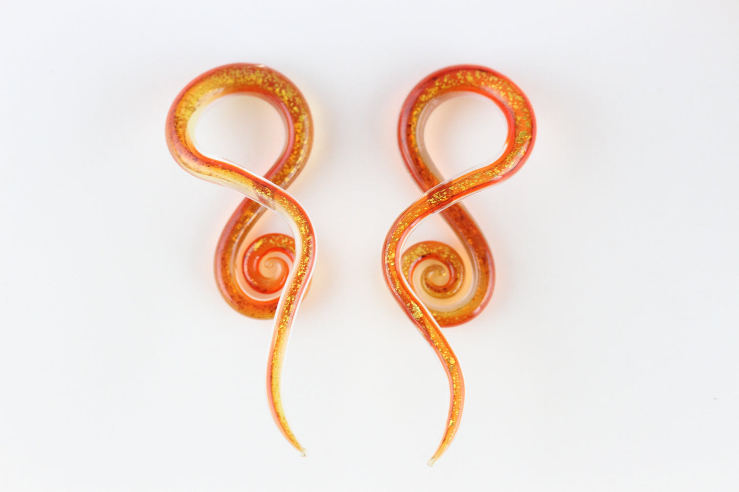 Red Glass Twister Plugs - Pair 2