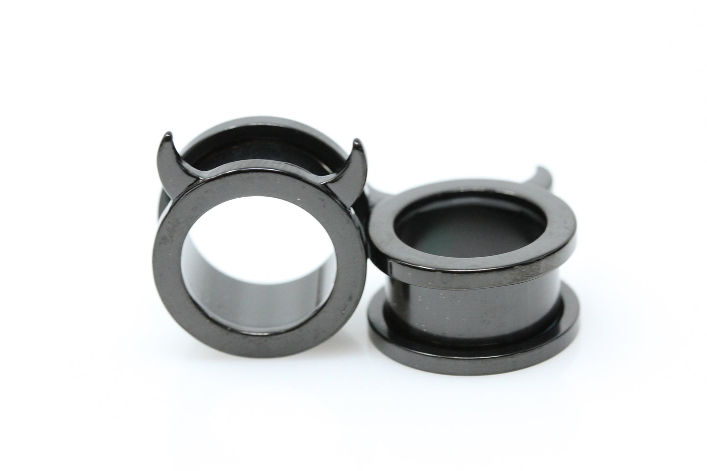 Devil Black Stainless Steel Tunnels (Pair) - PSS93