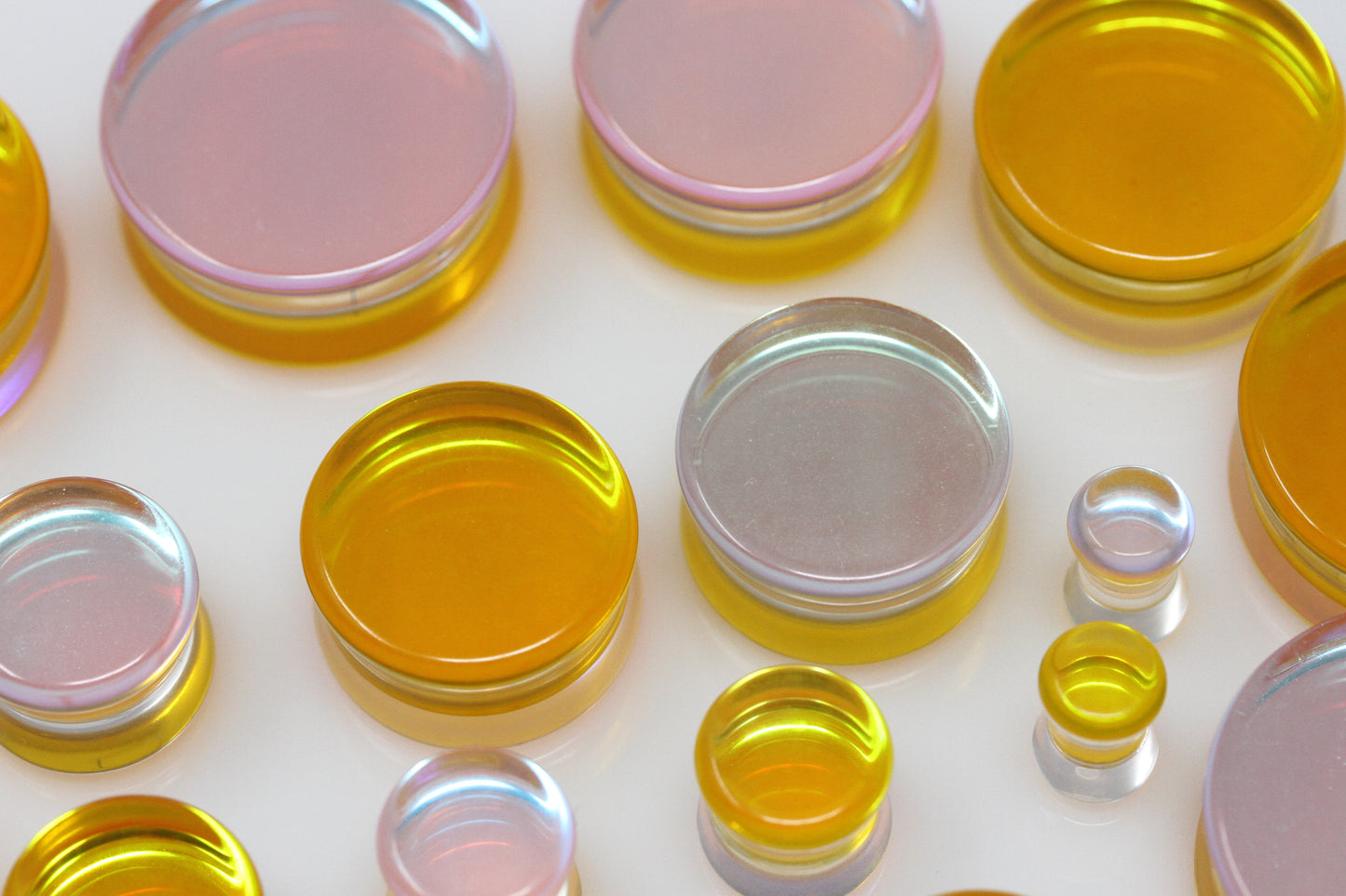 Lemon Drop Glass A/B Plugs - (Pair) - PH152