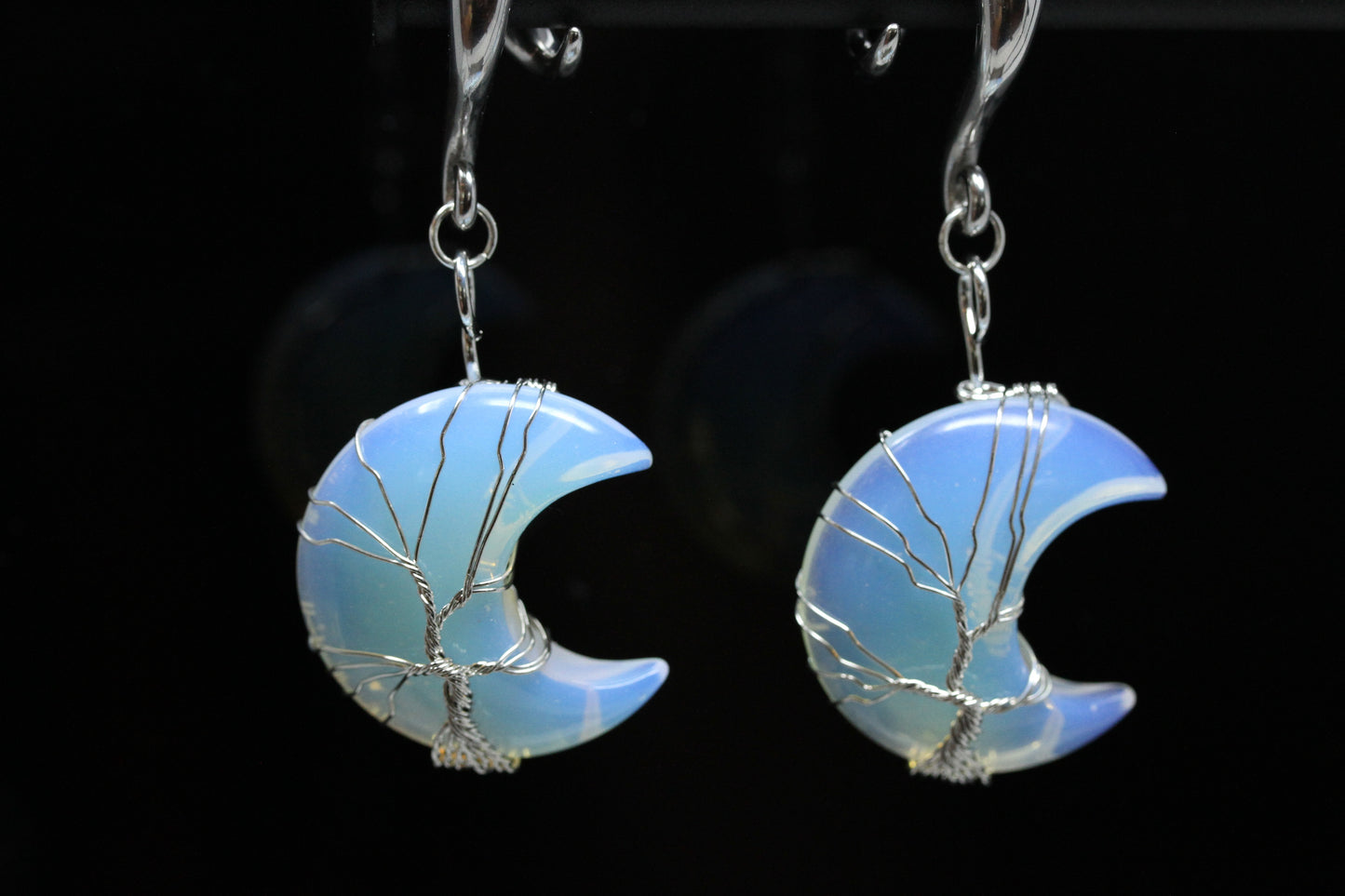 Opalite Moon Steel Ear Weights (Pair) - TF066