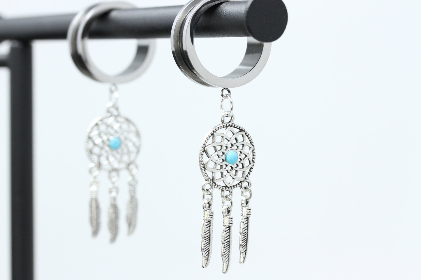 Dream Catcher Danglers - Screw on Tunnel (Pair) - TF068