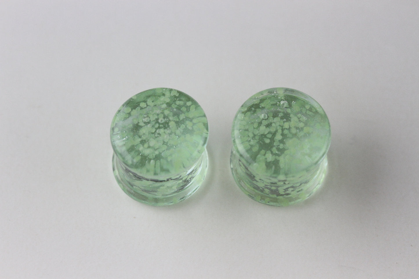 Glow in the Dark Glass Plugs - Pair 2