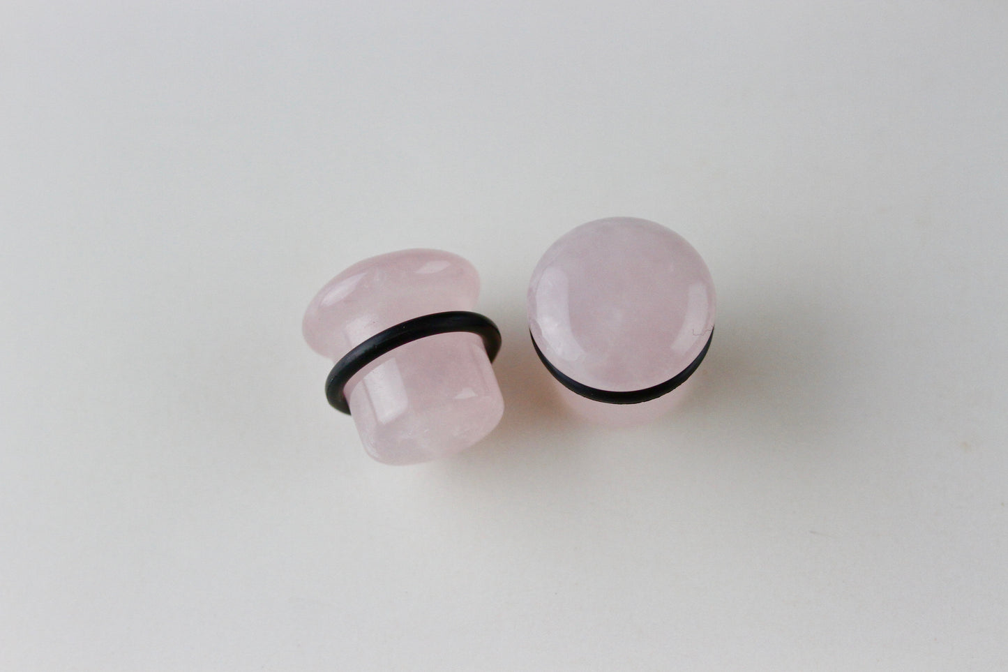 Rose Quartz Single Flare Plug - Pair 1