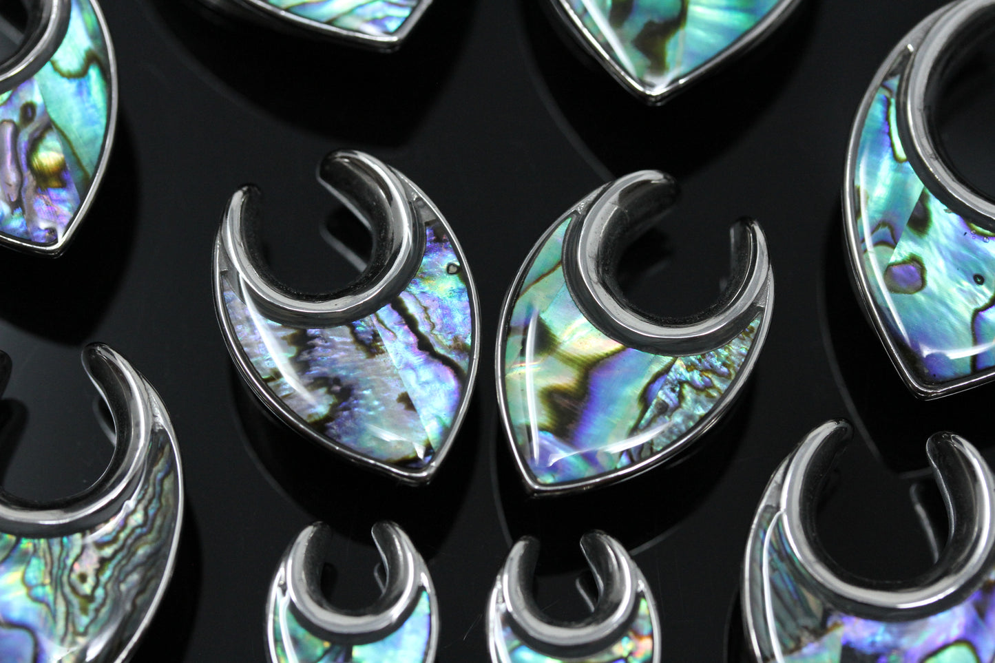 Abalone Steel Ear Saddles (Pair) - PSS108