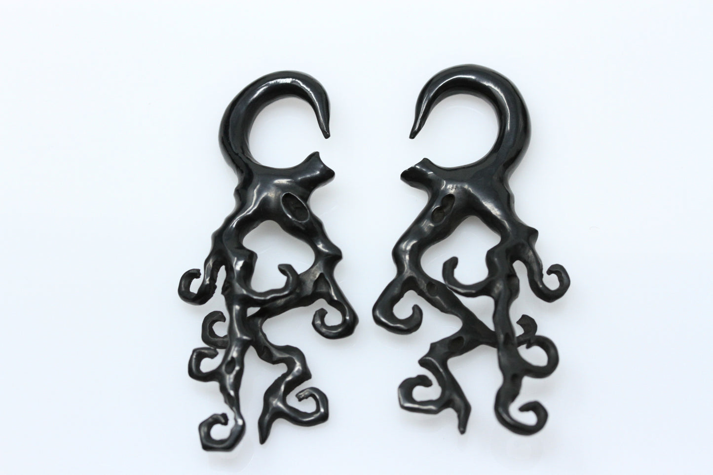 Underworld Horn Hangers - Hand Carved (Pair) - B052