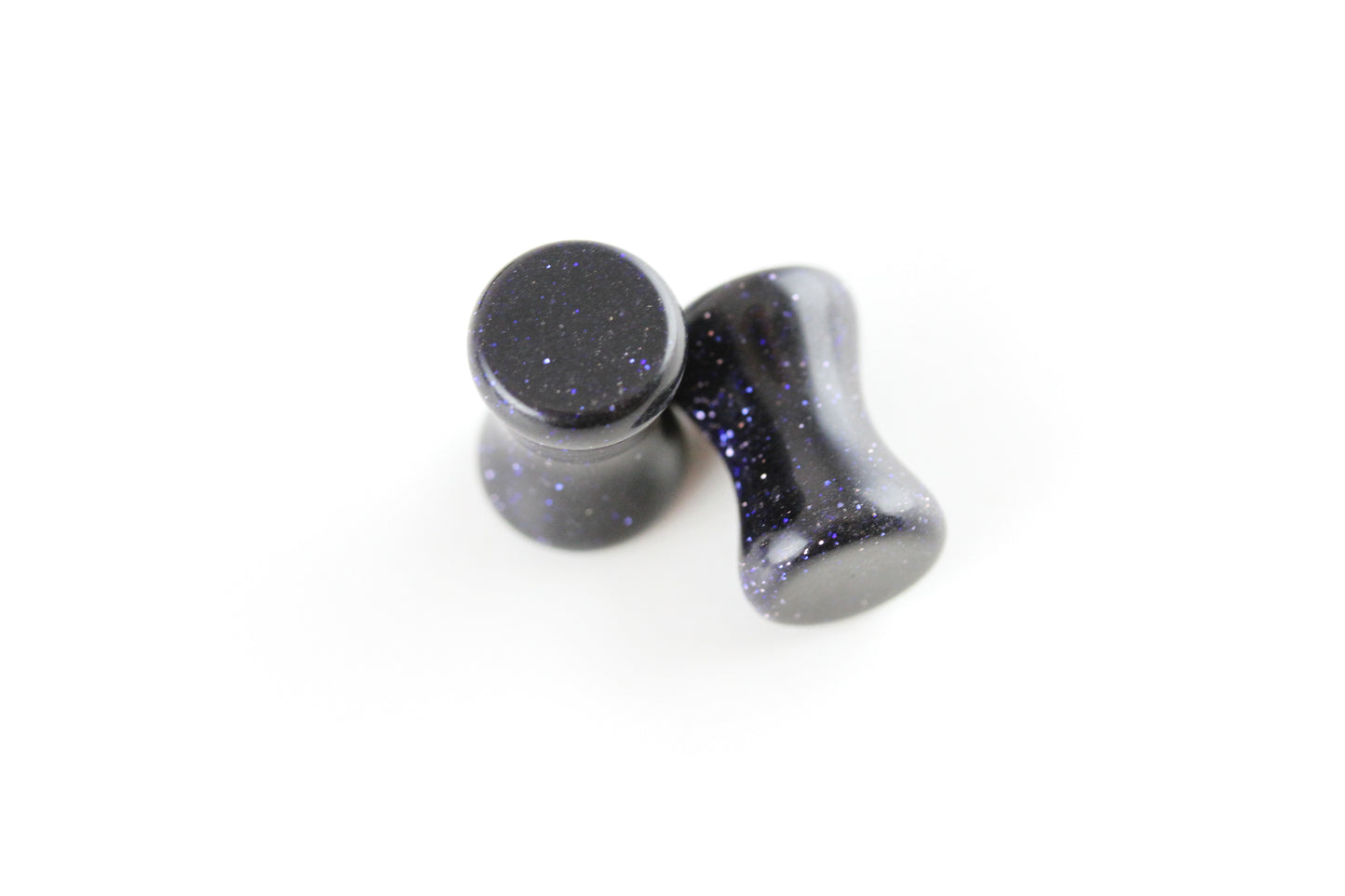 Blue Goldstone Plugs - Pair 3