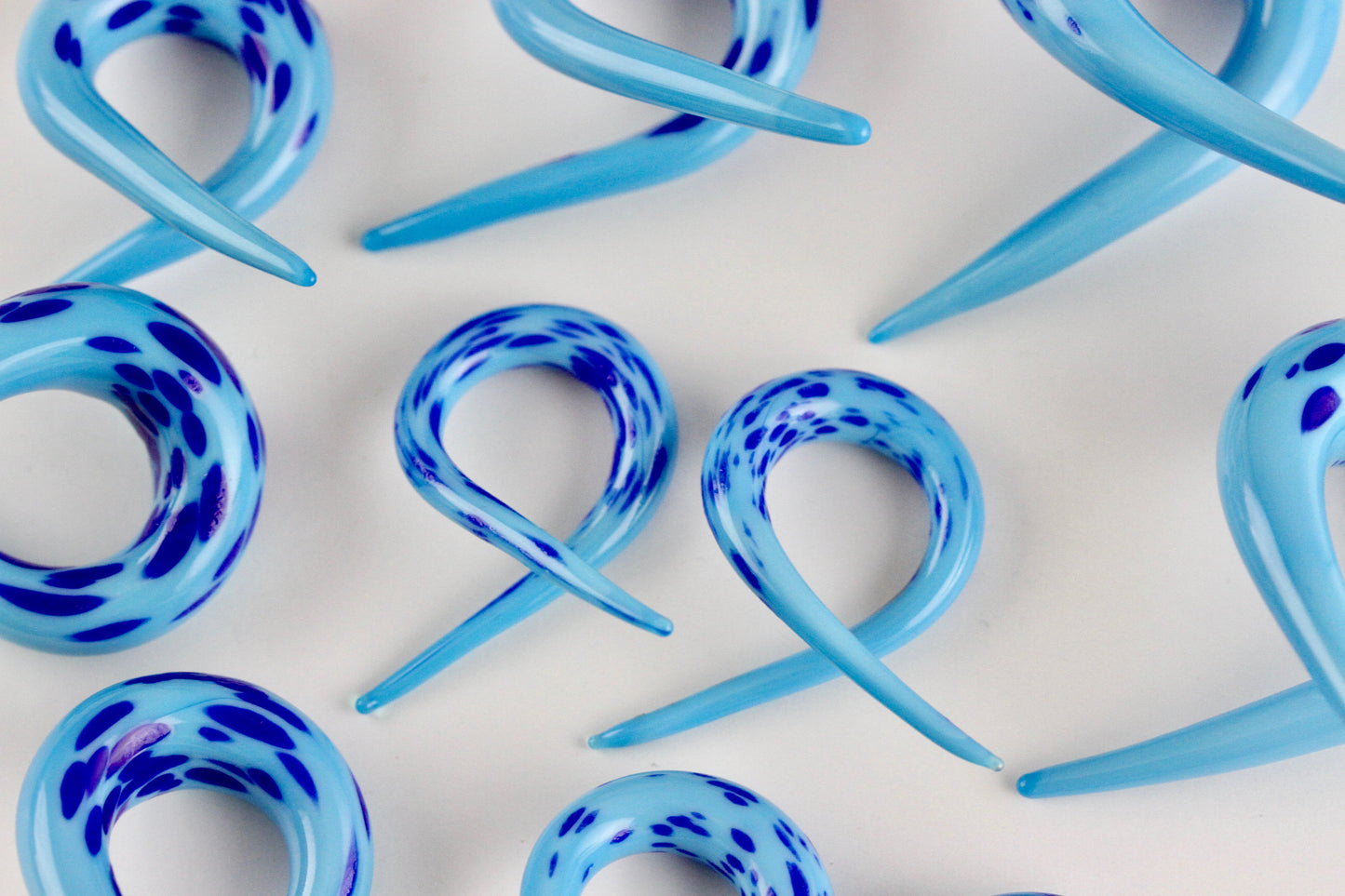 Blue Glass Twister Plugs - Group 2