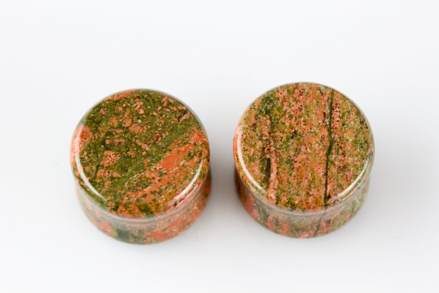 Unakite Stone Plugs - Pair 3