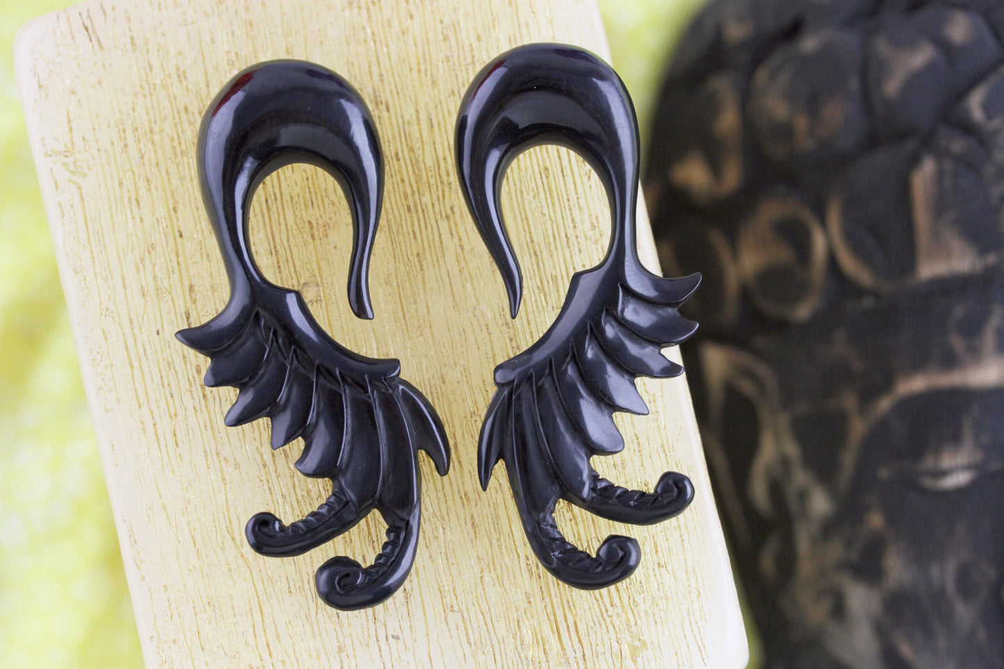 Black Horn Stretched Ear Expander