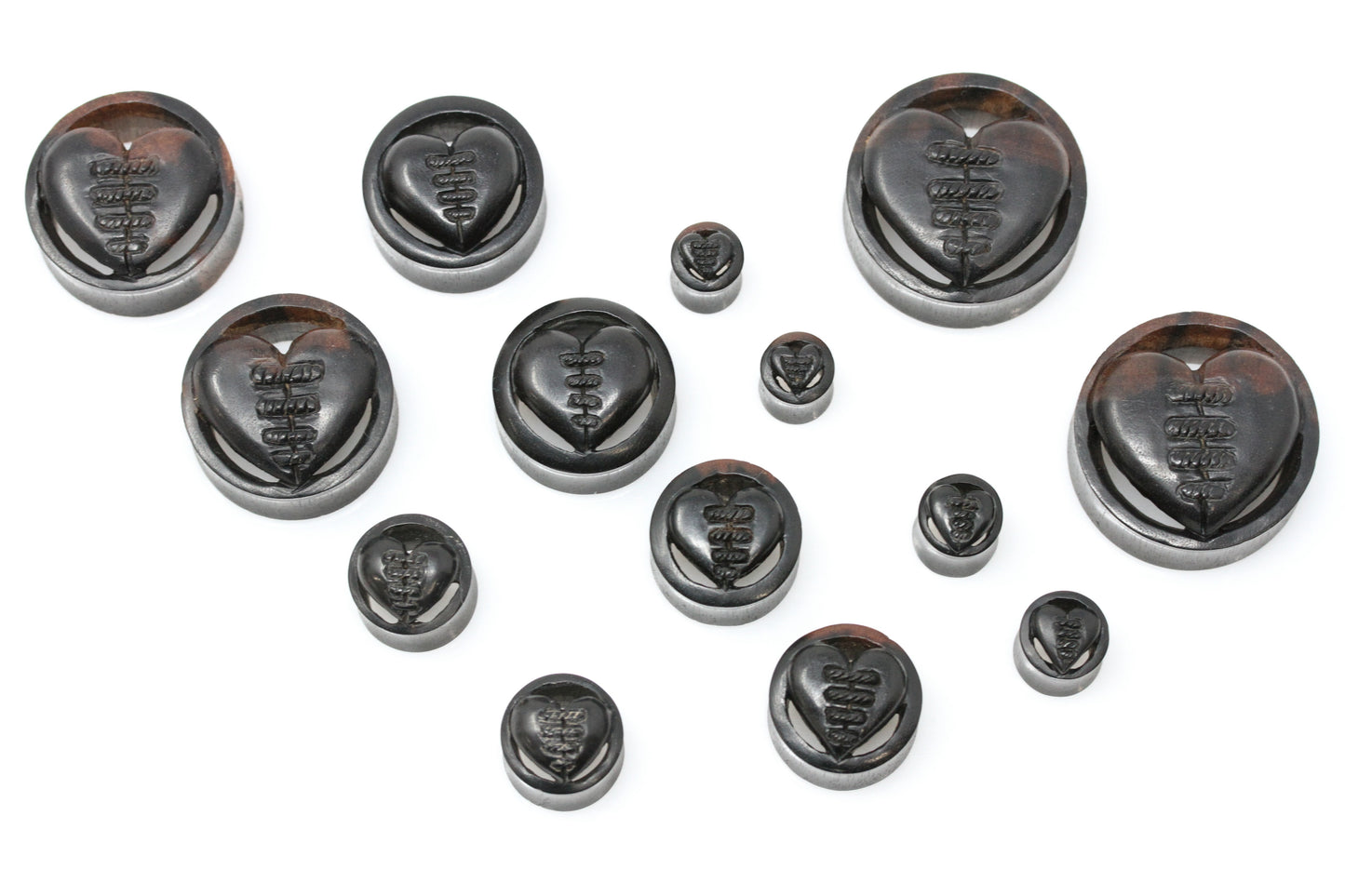 Mending Wood Heart Plugs (Pair) - PA127