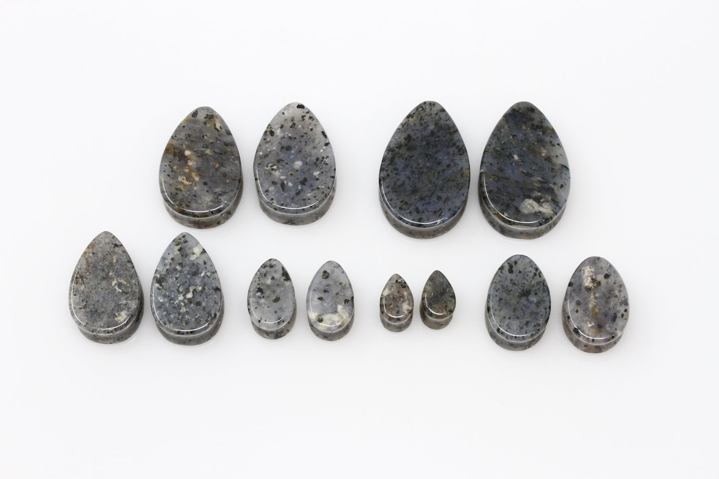 Grass Quartz Teardrop Shaped Plugs - Group 3