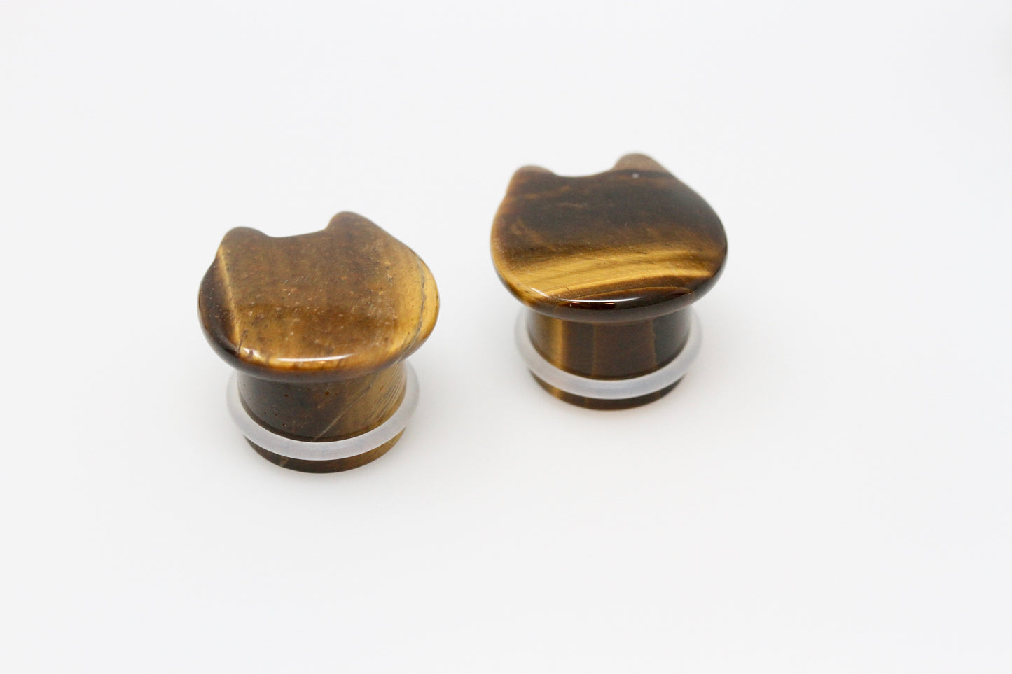 Single Flare Tigers Eye Cat Plugs - Pair 2