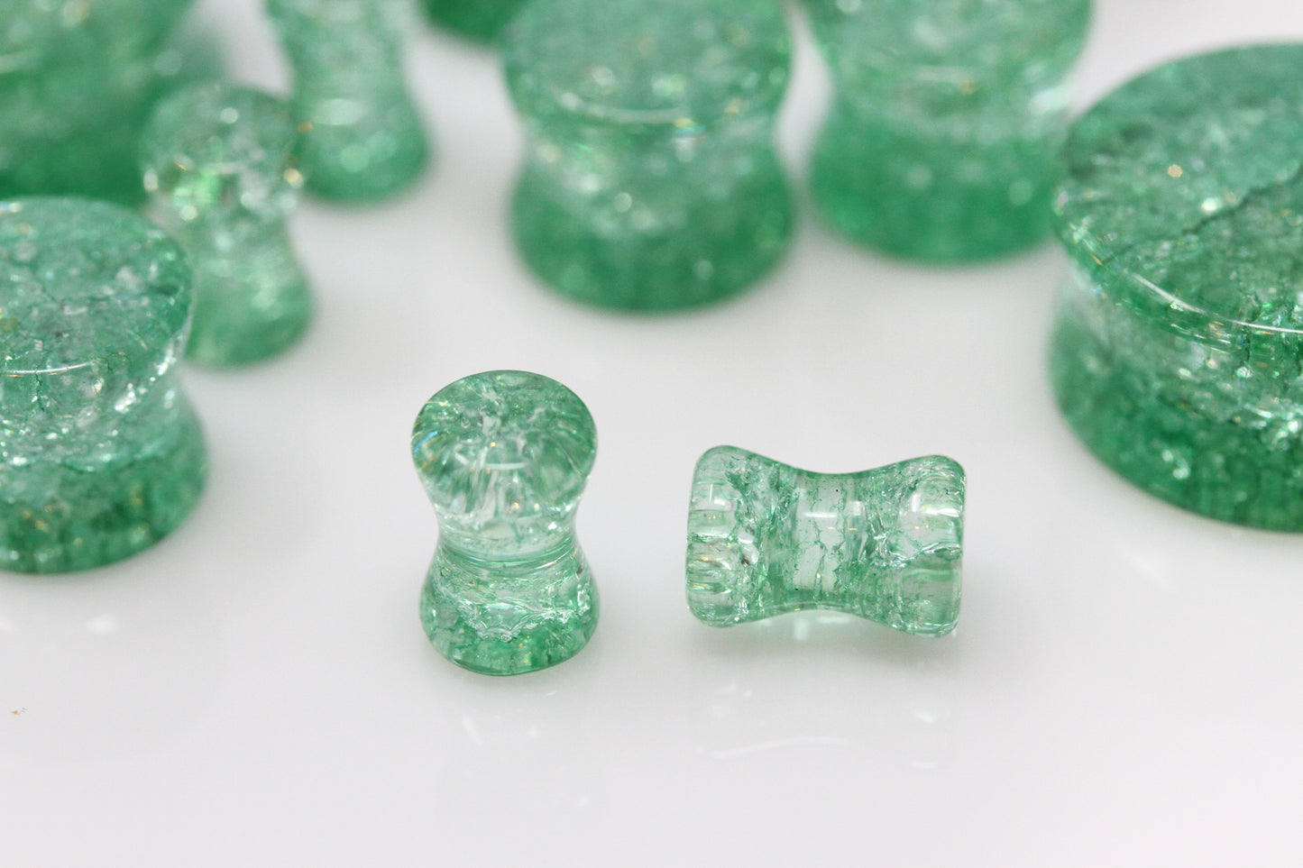 Green Shatter Glass Plugs - Group 3
