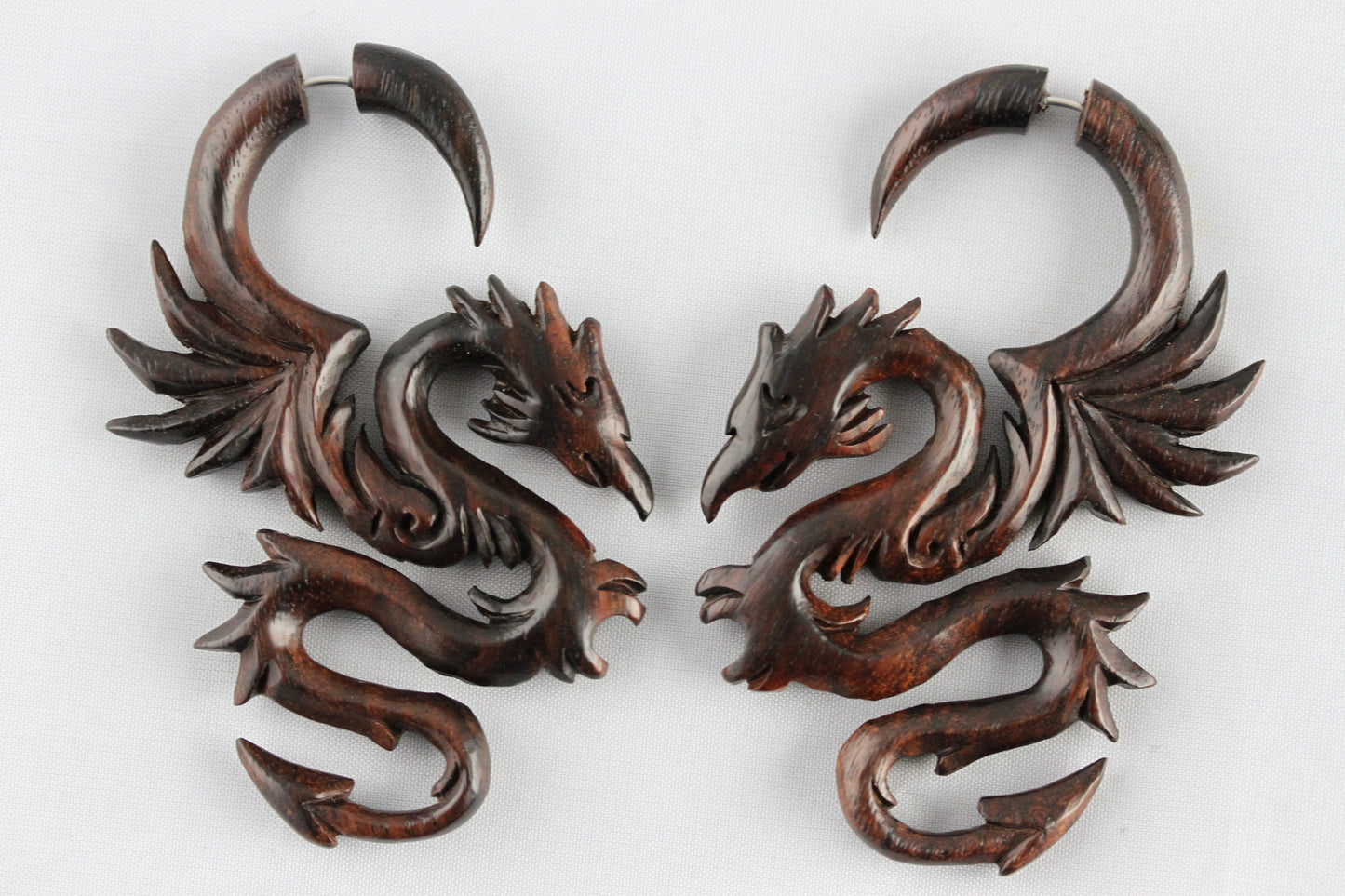 Wood Dragon Hanger Plugs - Fake Gauge