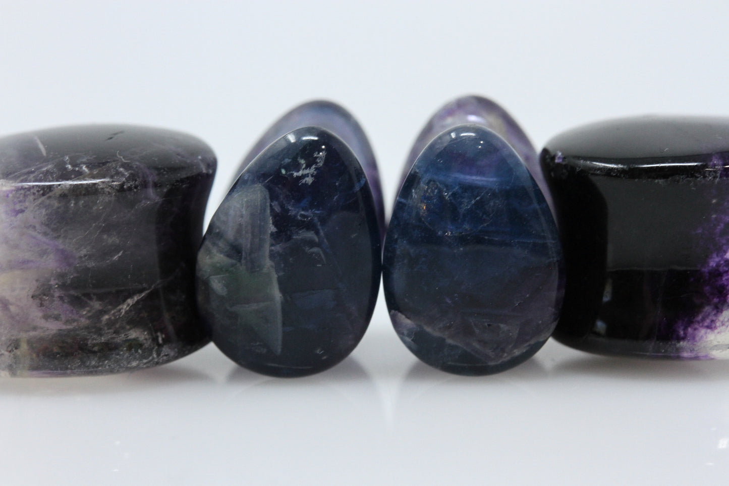 Fluorite Teardrop Shaped Plugs - Pair 2