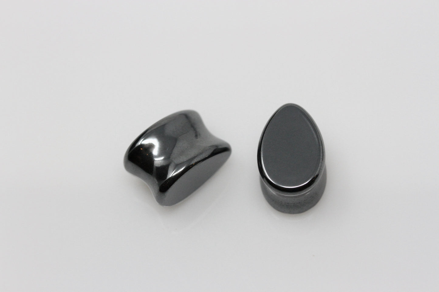 Hematite Teardrop Shaped Plugs - Pair 3