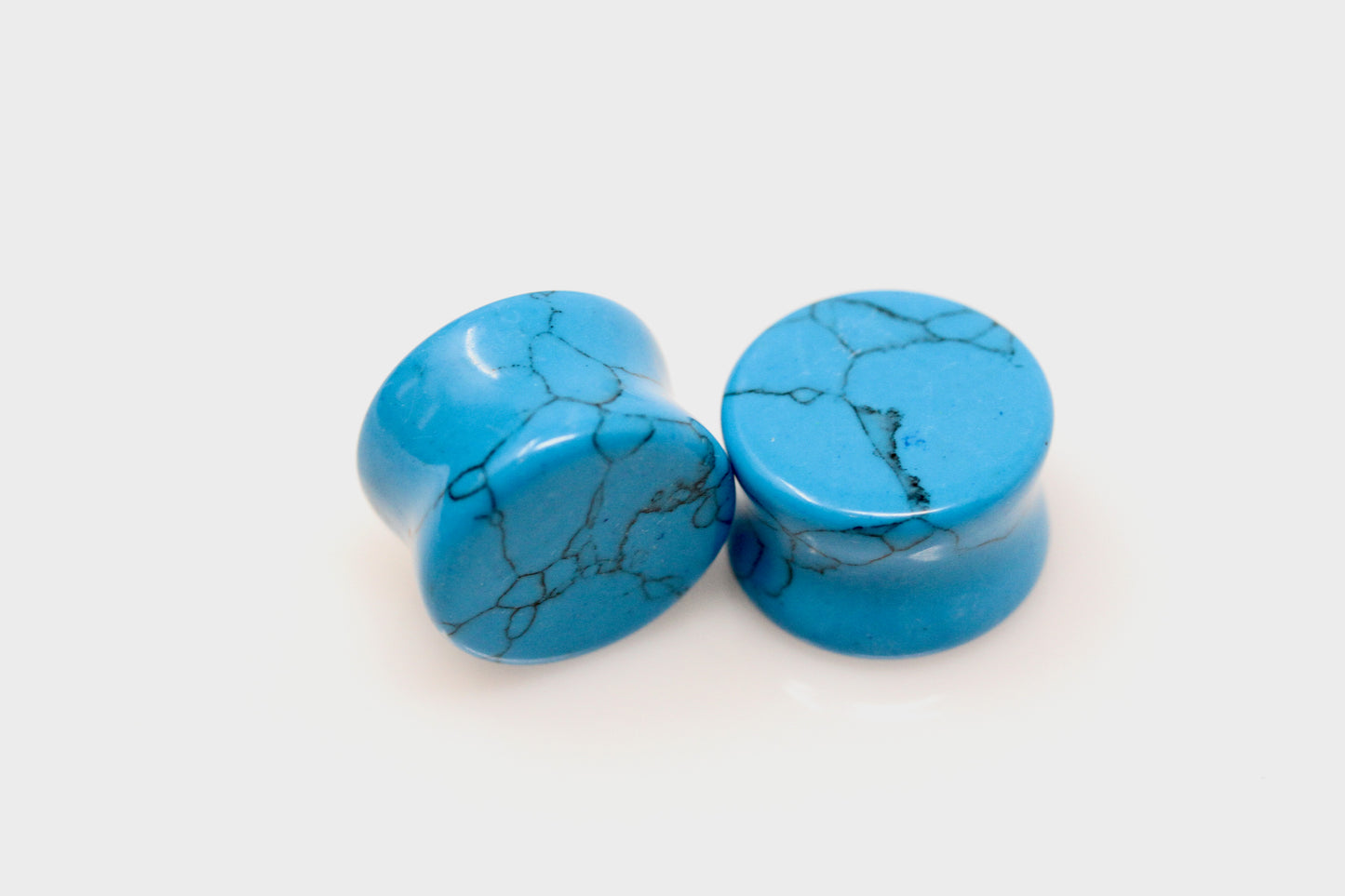 Blue Howlite Plugs - Pair 3