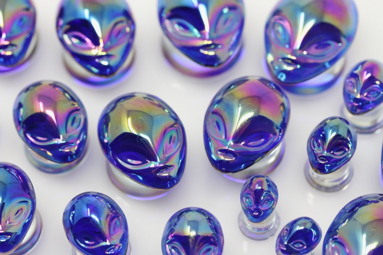Alien Glass Plugs (Pair) - G026