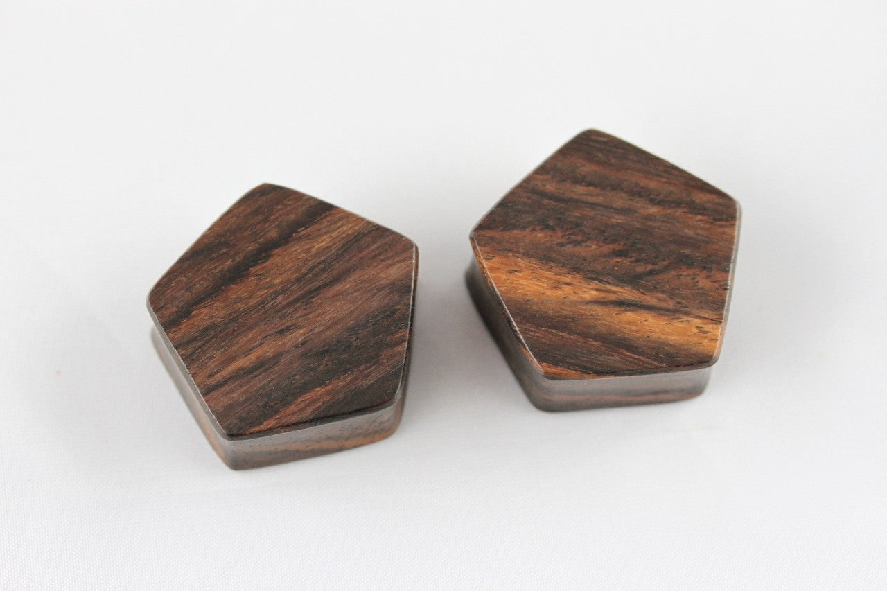 Pentagon Plugs Wood - Pair 1