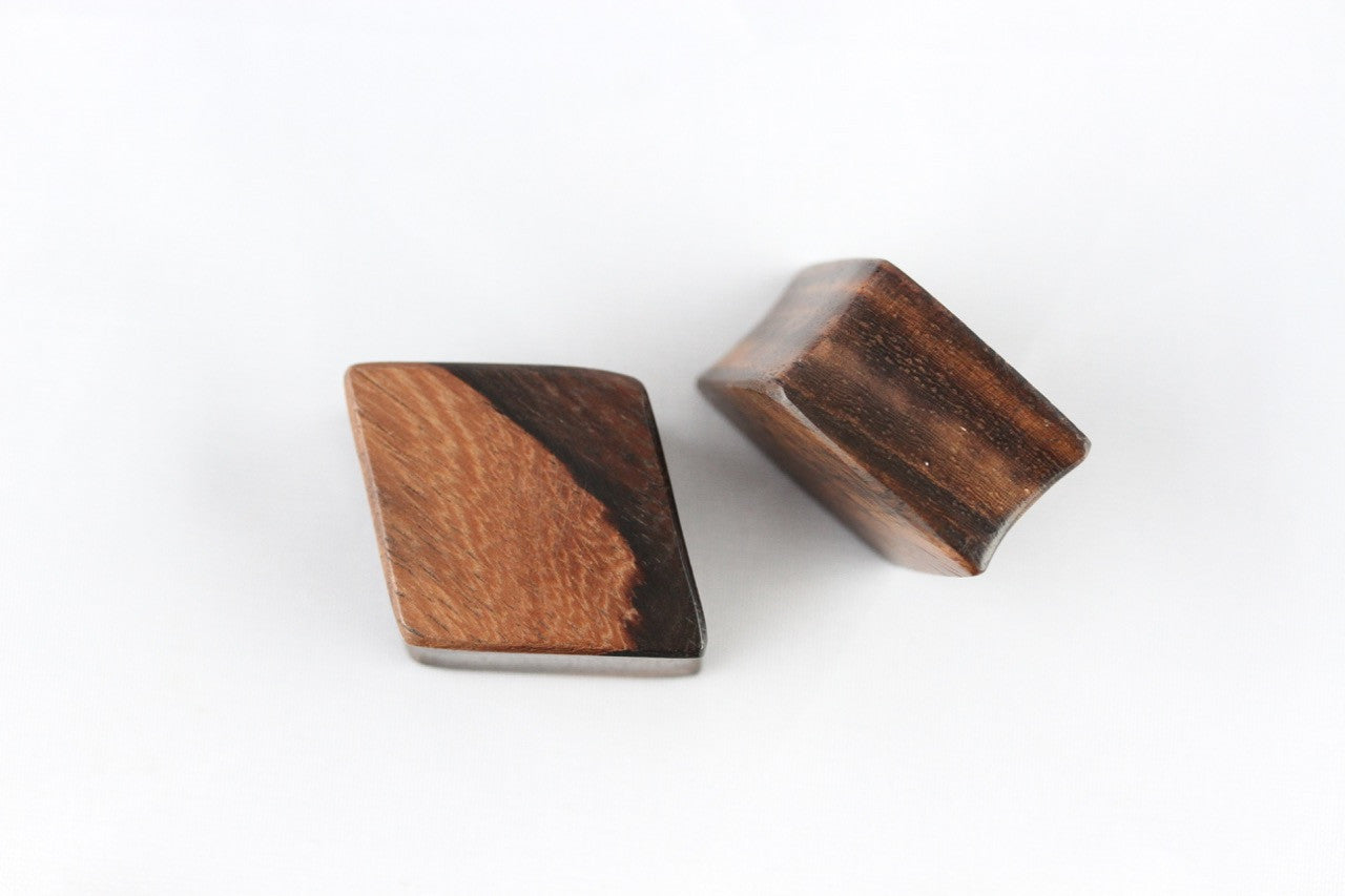Wood Diamond Plugs - Pair 2