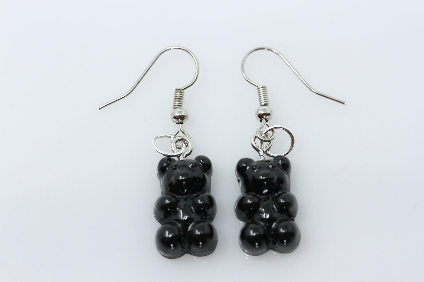 Black Licorice Gummi Stainless Steel Danglers - Screw on Tunnel (Pair) - TF016