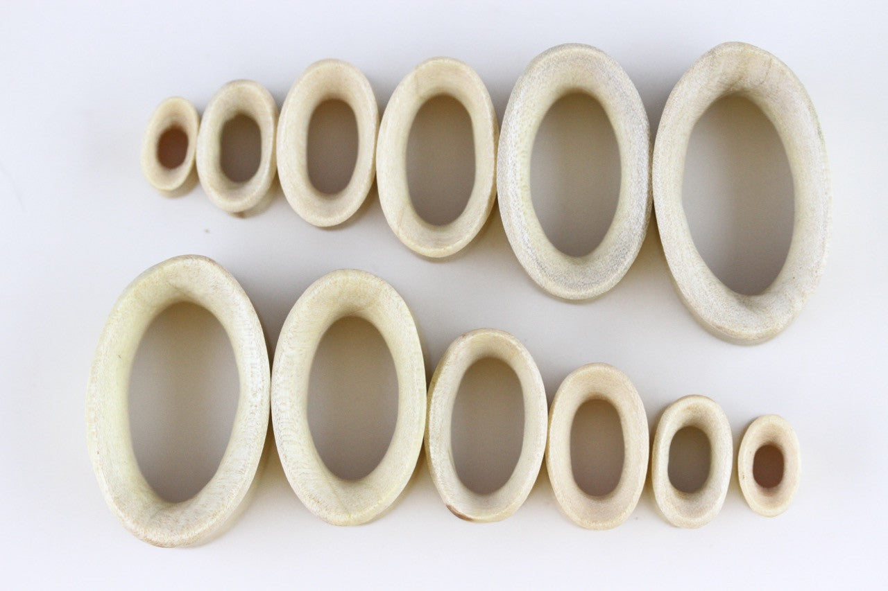 Light Wood Oval Tunnel Gauges