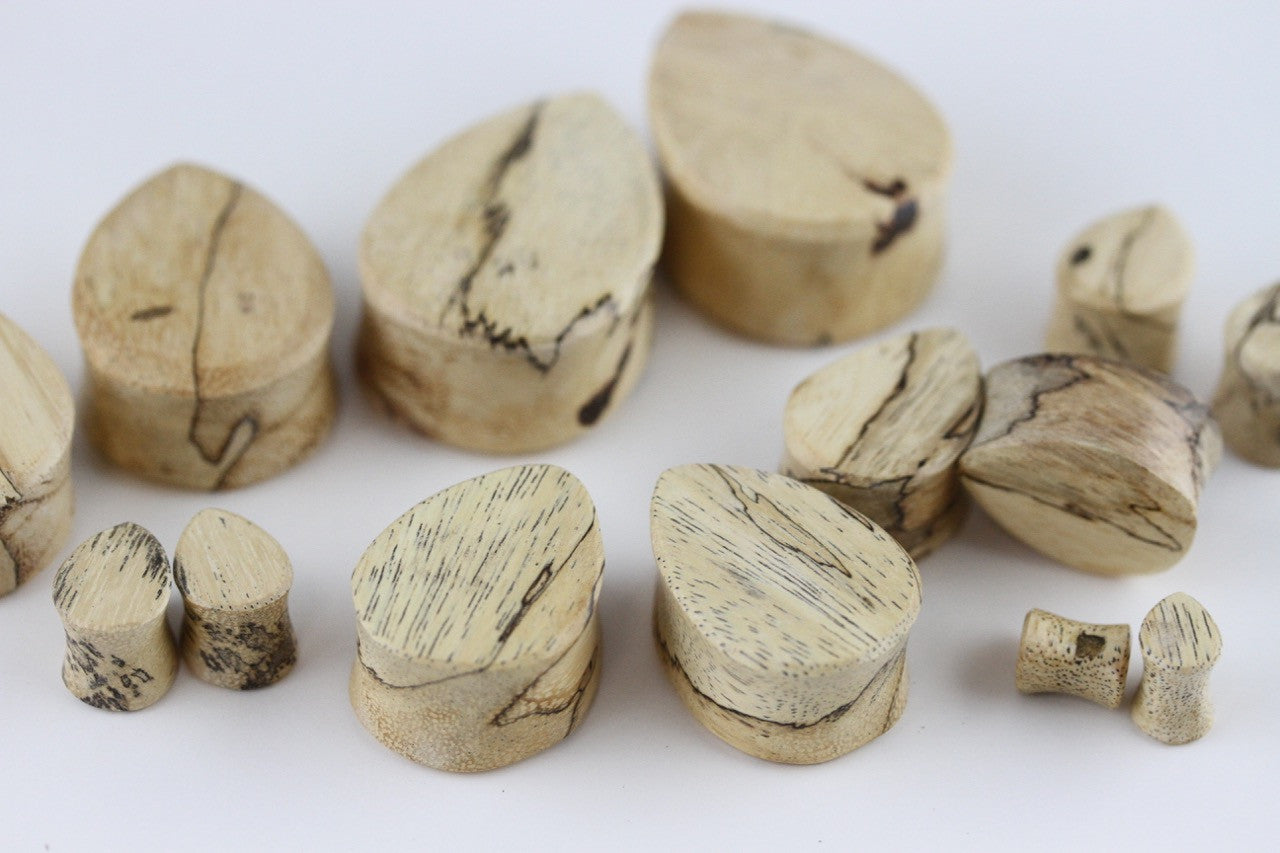 Teardrop Shaped Tamarind Wood Plugs - Group 1