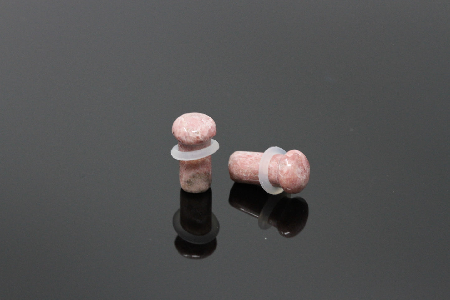 Single Flare Rhodonite Plugs - Pair 2