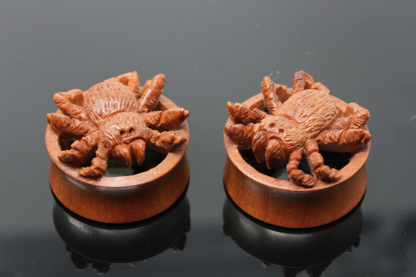 Spider Wooden Plugs - (Pair) - PA106