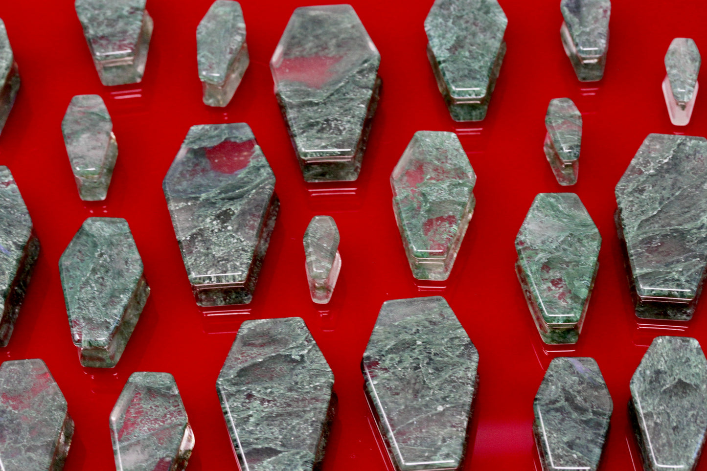 Moss Agate Coffin Plugs - Group 4