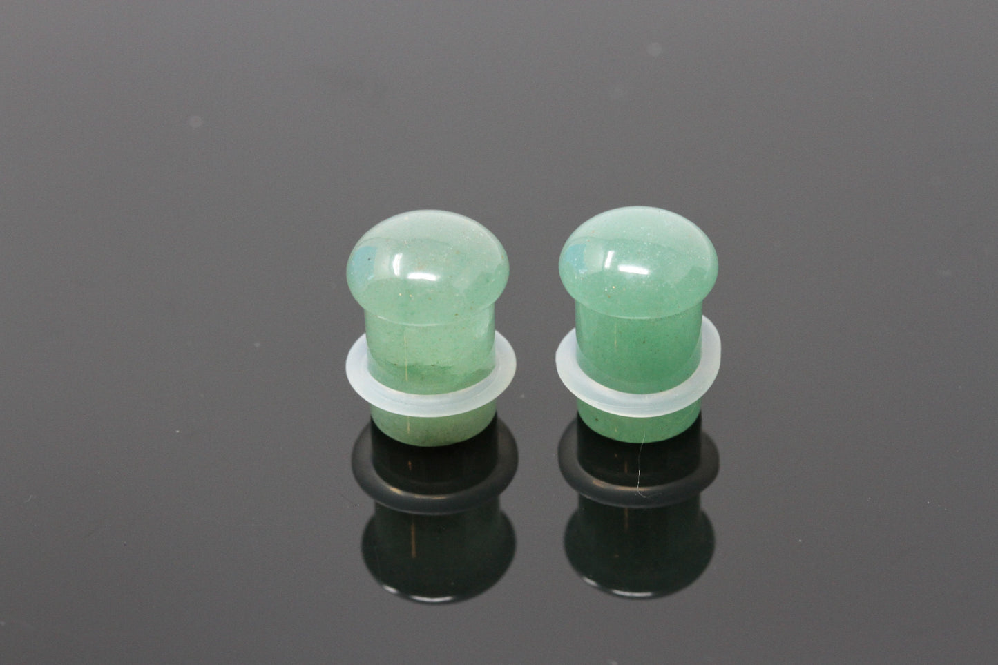 Single Flare Aventurine Plugs for stretched ears (Pair) - PH86