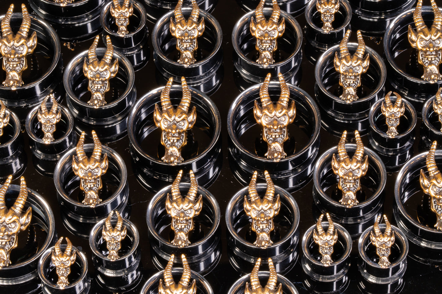 Krampus (Naughty) Stainless Steel Plugs - Screw on Plugs (Pair) - PSS122