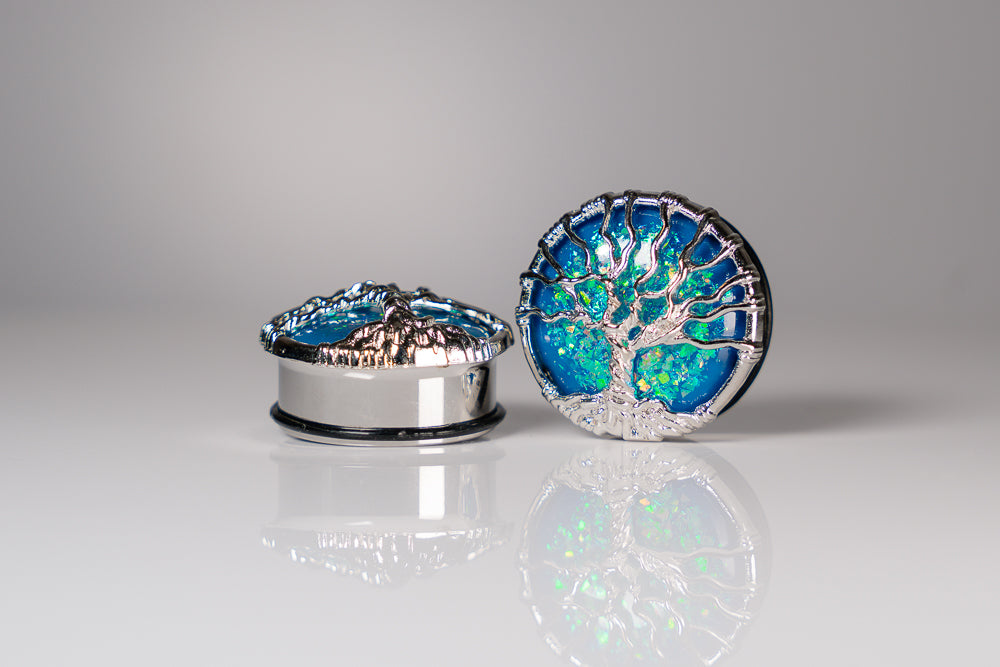 2PCS Opal Stone Ear Flesh Plugs And Tunnels With O-Ring Earring Piercing Single Flared Ear Gauges Expander Jewelry 4mm-16mm - Foto 8