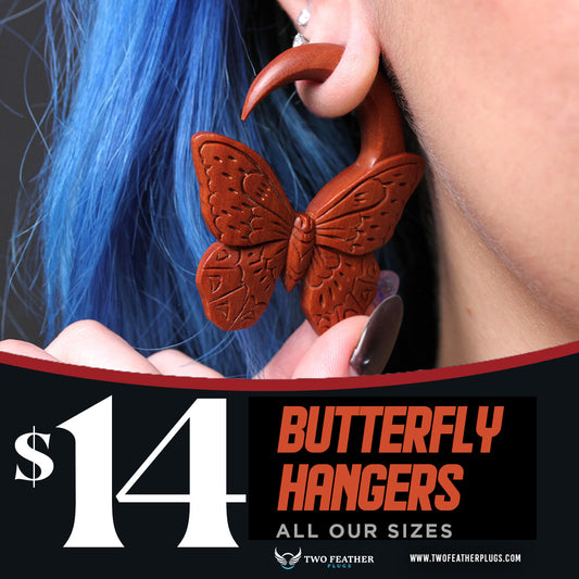 Butterfly Hanger for Stretched Ears (Pair) - A054