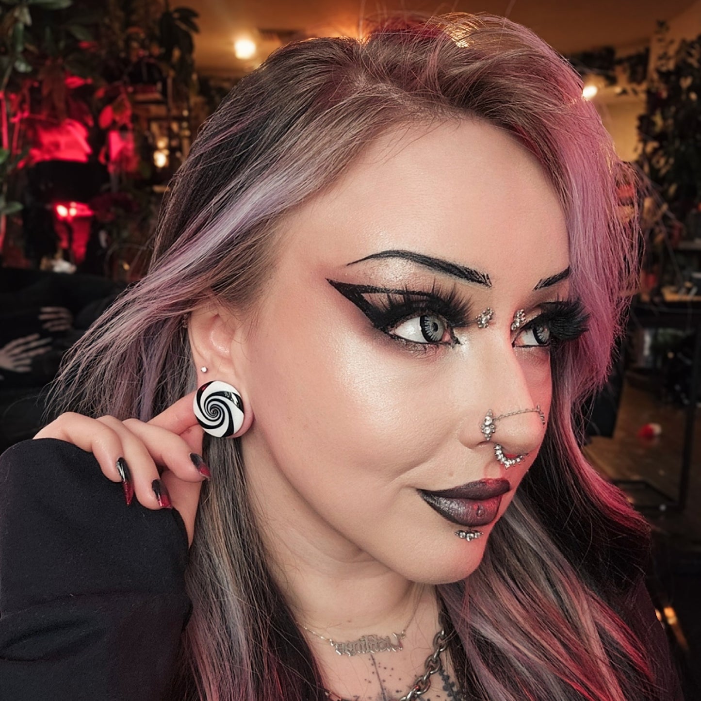 Beetlejuice  Pinwheel Glass Plugs (Pair) - G065