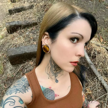 Tiger Eye Plugs (Pair) - PH29