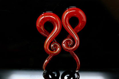 Queen of Hearts Glass Twisters (Pair) - G076
