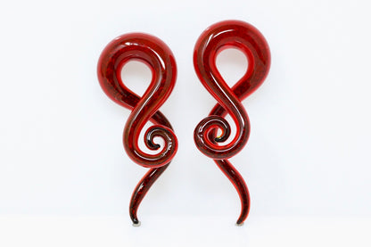 Queen of Hearts Glass Twisters (Pair) - G076
